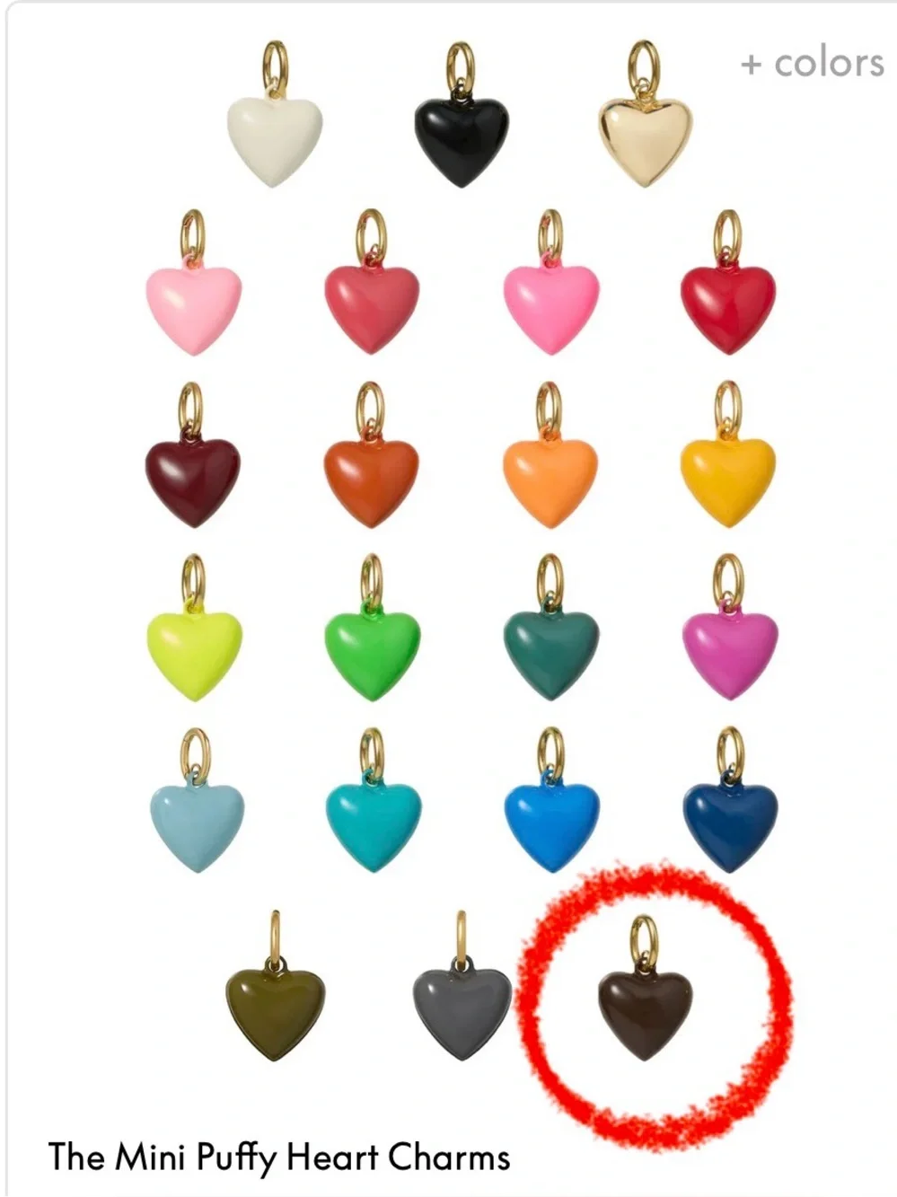 Roxanne Assoulin The Mini Puffy Black Heart Charms NEW